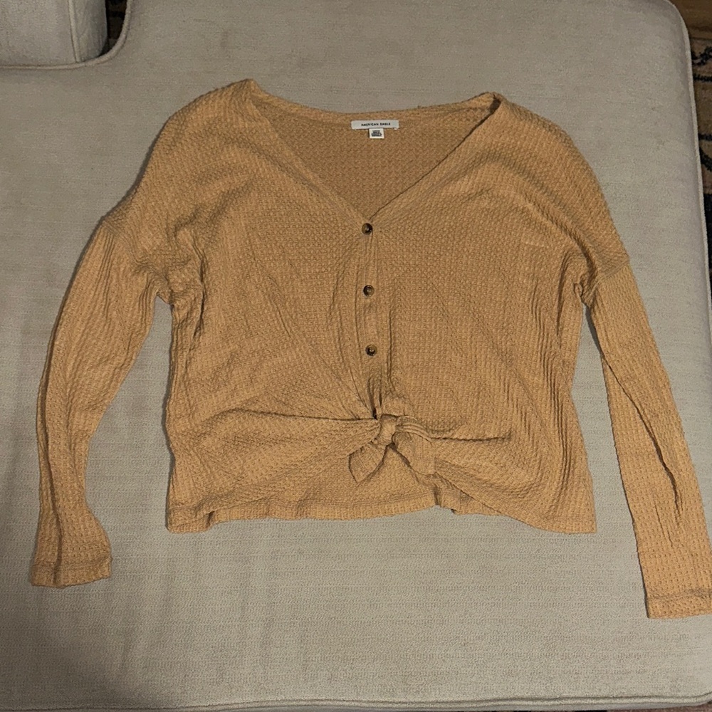 American Eagle Outfitters Textured Tan Sweater